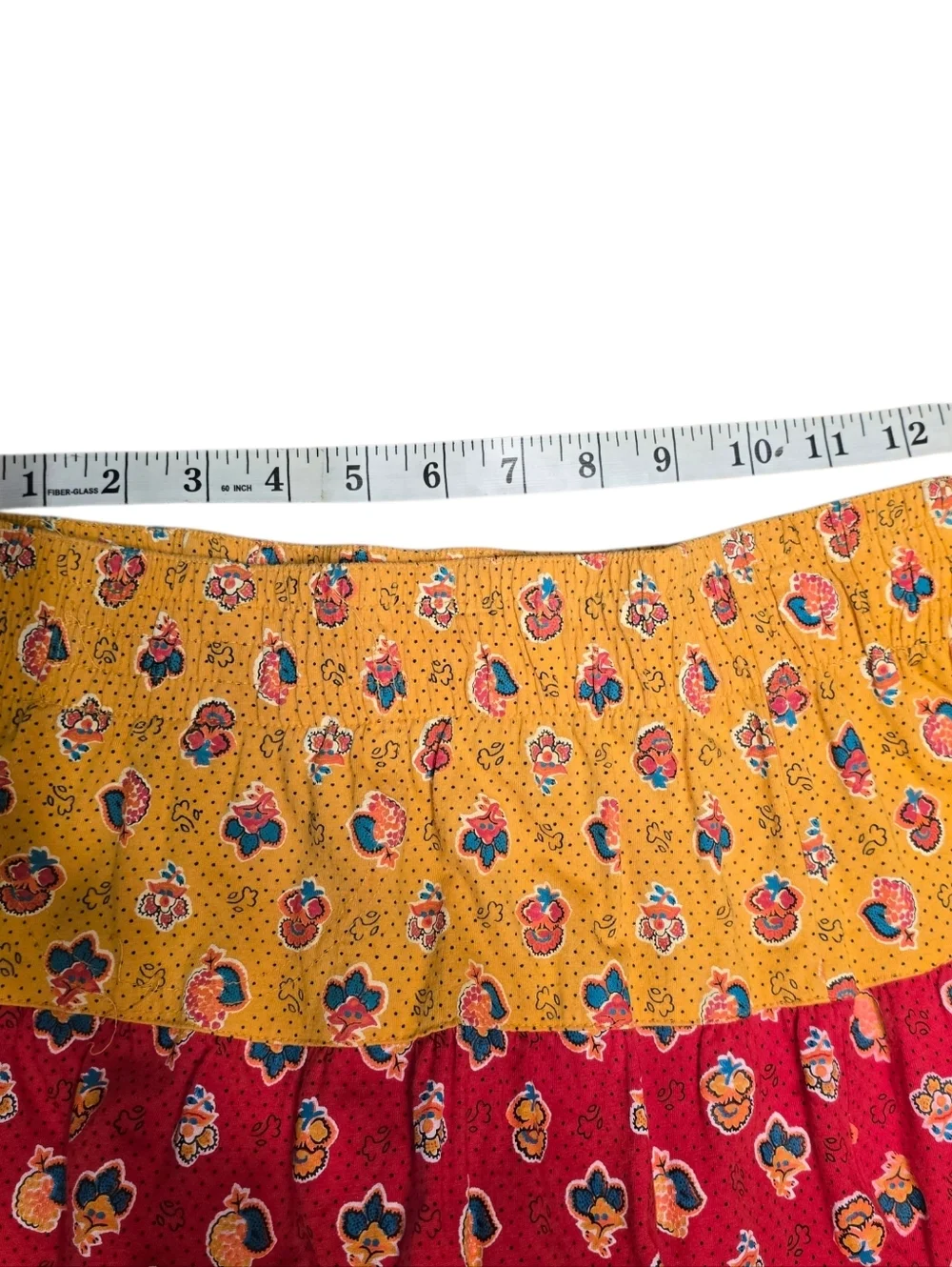 Vintage Floral Tiered Maxi Skirt Boho Hippie Cottagcore Multi Color
